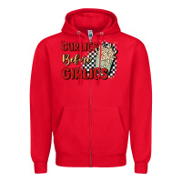 Red curlies before girlies Zipper Hoodie - MaliasSmallBusiness