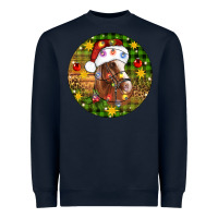 Navy Christmas horse Heavyweight Sweatshirt - Artiststas