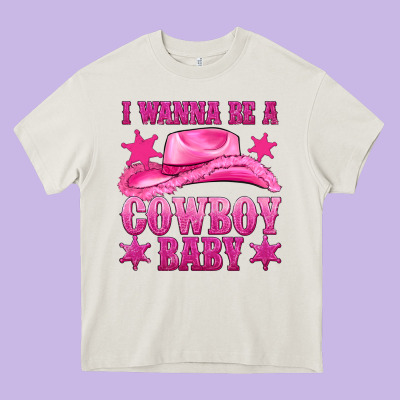 I Wanna Be A Cowboy Baby Heavy Core Tee Designed By Texasbilliewilder