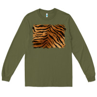 Army Green handdrawn tiger pattern background Long Sleeve Tee - BarkalooDesign