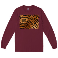Burgundy handdrawn tiger pattern background Long Sleeve Tee - BarkalooDesign