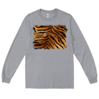 Heather Grey handdrawn tiger pattern background Long Sleeve Tee - BarkalooDesign