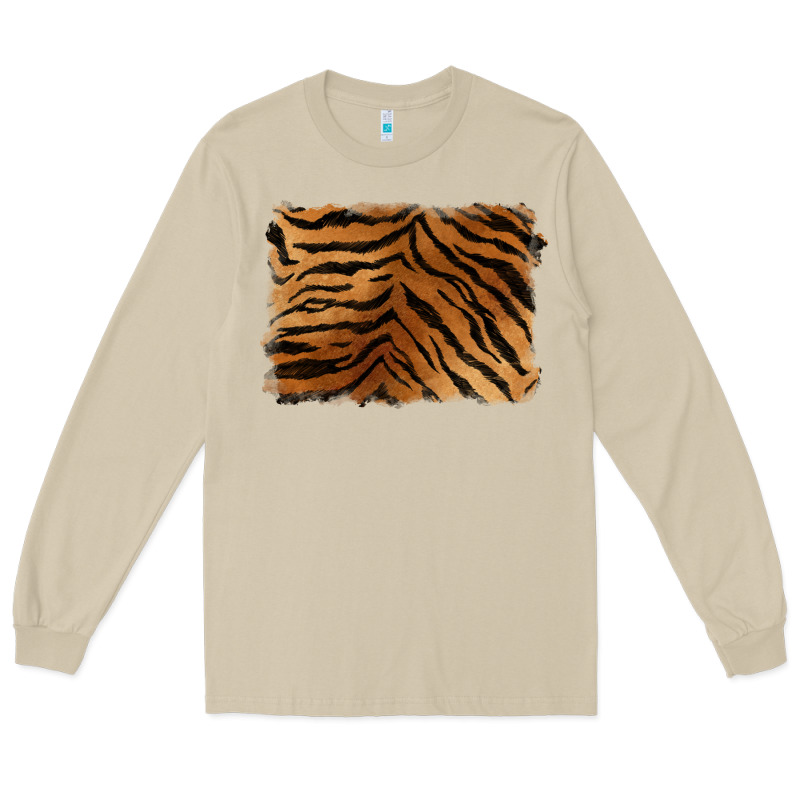 Handdrawn Tiger Pattern Background Long Sleeve Tee by BarkalooDesign | Teevron