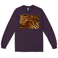 Plum handdrawn tiger pattern background Long Sleeve Tee - BarkalooDesign