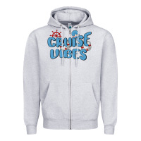 Heather Grey cruise vibes Zipper Hoodie - MaliasSmallBusiness