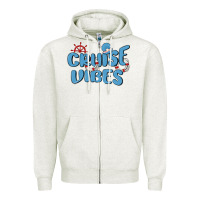 Oatmeal Heather cruise vibes Zipper Hoodie - MaliasSmallBusiness