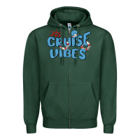 Sports Green cruise vibes Zipper Hoodie - MaliasSmallBusiness