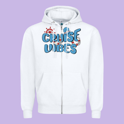 Cruise Vibes Zipper Hoodie Designed By Maliassmallbusiness
