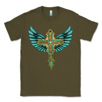 Army Green wing cross Classic Tee - Artiststas