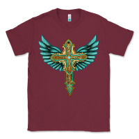 Burgundy wing cross Classic Tee - Artiststas