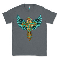 Charcoal Heather wing cross Classic Tee - Artiststas