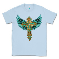 Dusty Blue wing cross Classic Tee - Artiststas