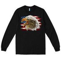 Black American Flag Eagle Long Sleeve Tee - LillyAllenDesigns