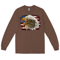 Chestnut American Flag Eagle Long Sleeve Tee - LillyAllenDesigns