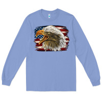 Colony Blue American Flag Eagle Long Sleeve Tee - LillyAllenDesigns