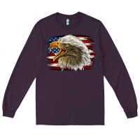 Plum American Flag Eagle Long Sleeve Tee - LillyAllenDesigns