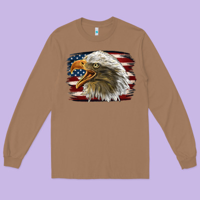 American Flag Eagle Long Sleeve Tee Designed By Lillyallendesigns