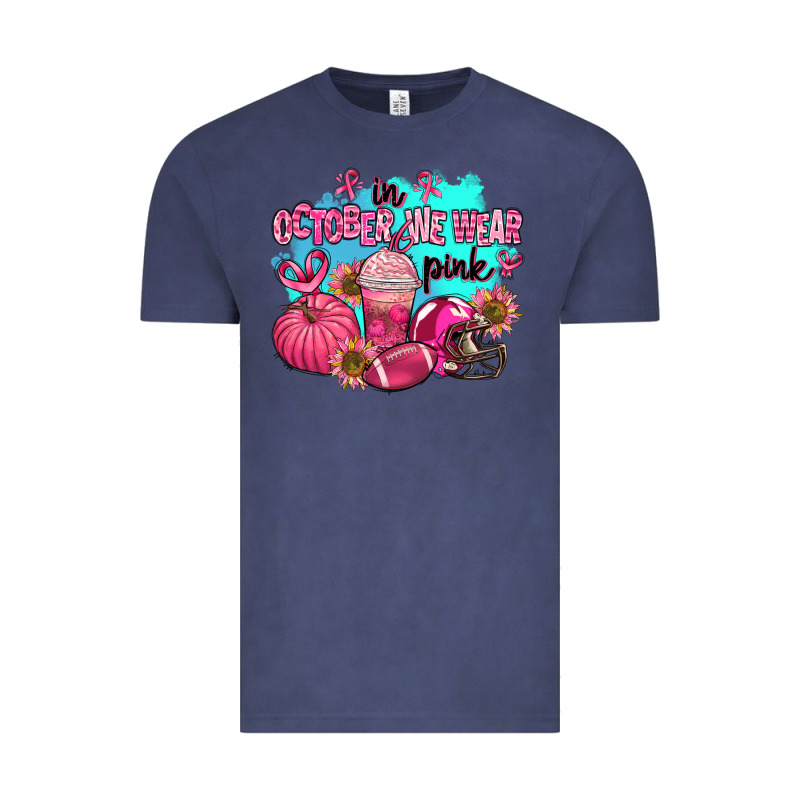 In October We Wear Pink American Football Vintage Tee by AdoDesignShop | Teevron