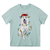 Arona Christmas White Shepherd With Christmas Lights Heavy Core Tee - RanaPortraitStore