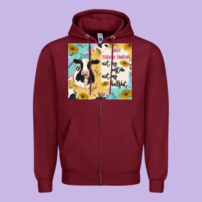 Not Today Heifer Zipper Hoodie Designed By Maliassmallbusiness