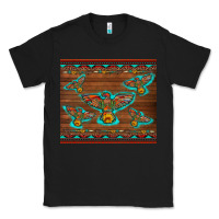 Black western thunderbird and arrow with aztec leopard Classic Tee - Artiststas