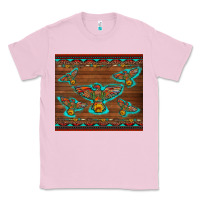 Bubblegum Pink western thunderbird and arrow with aztec leopard Classic Tee - Artiststas