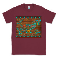 Burgundy western thunderbird and arrow with aztec leopard Classic Tee - Artiststas
