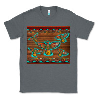 Charcoal Heather western thunderbird and arrow with aztec leopard Classic Tee - Artiststas