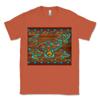 Copper western thunderbird and arrow with aztec leopard Classic Tee - Artiststas