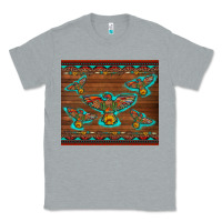 Heather Grey western thunderbird and arrow with aztec leopard Classic Tee - Artiststas