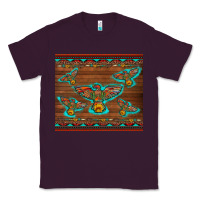 Plum western thunderbird and arrow with aztec leopard Classic Tee - Artiststas