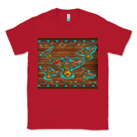 Red western thunderbird and arrow with aztec leopard Classic Tee - Artiststas