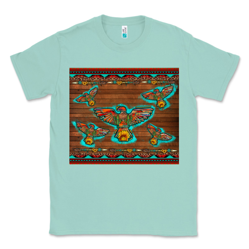 Western Thunderbird And Arrow With Aztec Leopard Classic Tee by Artiststas | Teevron