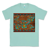 Seafoam western thunderbird and arrow with aztec leopard Classic Tee - Artiststas