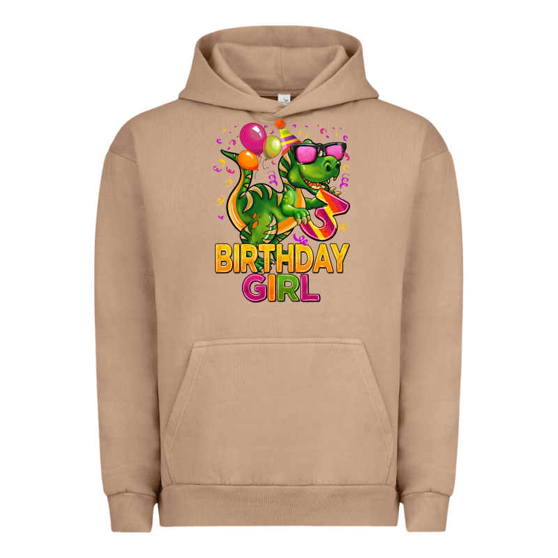 3rd Birthday Girl T Rex Pink Urban Hoodie by CowGirlArtShop | Teevron