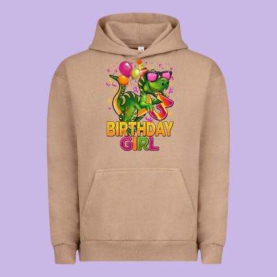 3rd Birthday Girl T Rex Pink Urban Hoodie Designed By Cowgirlartshop