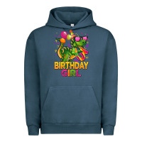 Pigment Midnight Navy 3rd birthday girl t rex pink Urban Hoodie - CowGirlArtShop