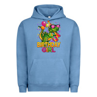 Pigment Pebble Blue 3rd birthday girl t rex pink Urban Hoodie - CowGirlArtShop