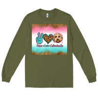 Army Green peace love labradoodle Long Sleeve Tee - Jasminsmagicworld