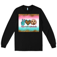 Black peace love labradoodle Long Sleeve Tee - Jasminsmagicworld