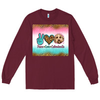 Burgundy peace love labradoodle Long Sleeve Tee - Jasminsmagicworld