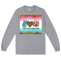 Heather Grey peace love labradoodle Long Sleeve Tee - Jasminsmagicworld
