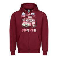 Burgundy queen of the camper Zipper Hoodie - MaliasSmallBusiness