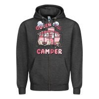 Charcoal Heather queen of the camper Zipper Hoodie - MaliasSmallBusiness