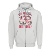 Dove Grey queen of the camper Zipper Hoodie - MaliasSmallBusiness