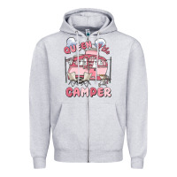Heather Grey queen of the camper Zipper Hoodie - MaliasSmallBusiness