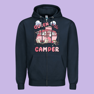 Queen Of The Camper Zipper Hoodie Designed By Maliassmallbusiness