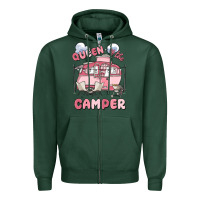 Sports Green queen of the camper Zipper Hoodie - MaliasSmallBusiness