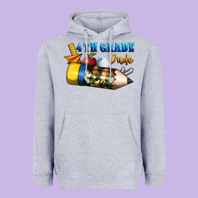 4 Th Grade Dude Heavyweight Hoodie Designed By Bundleandbundleshop
