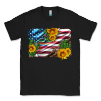 Black usa flag and sunflower serape leopard and cactus Classic Tee - Artiststas